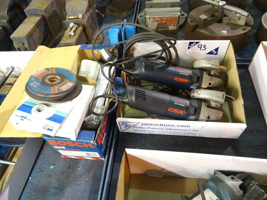 2x Bosch GWS 8-115 6" electric angle grinders, 240...
