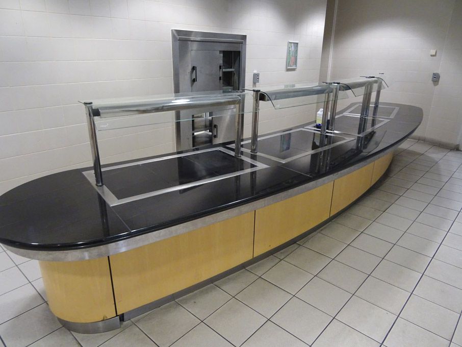 Qty various size / shape canteen serving stations...