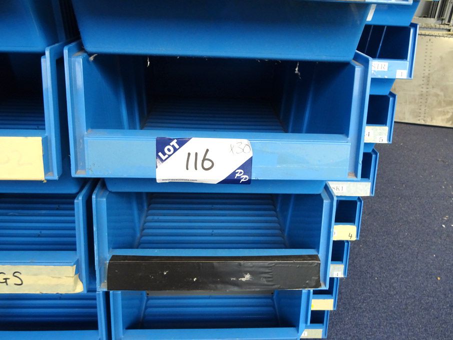 30x Treston blue plastic stackable storage bins, 4...