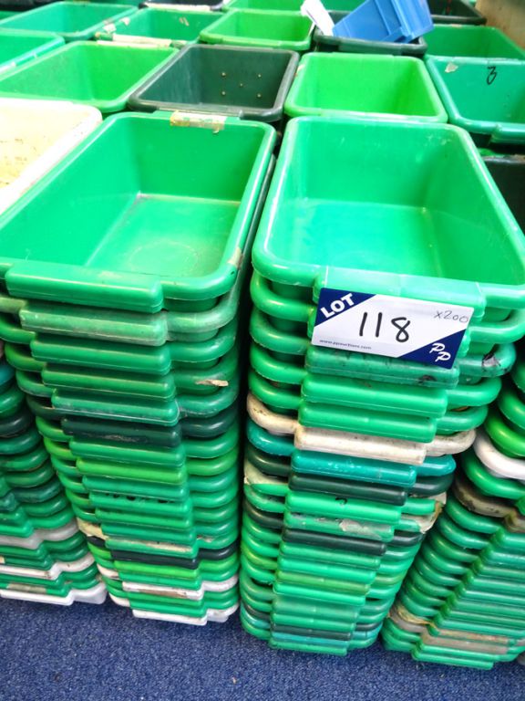 200x Kabi plastic stackable storage trays, 350x200...