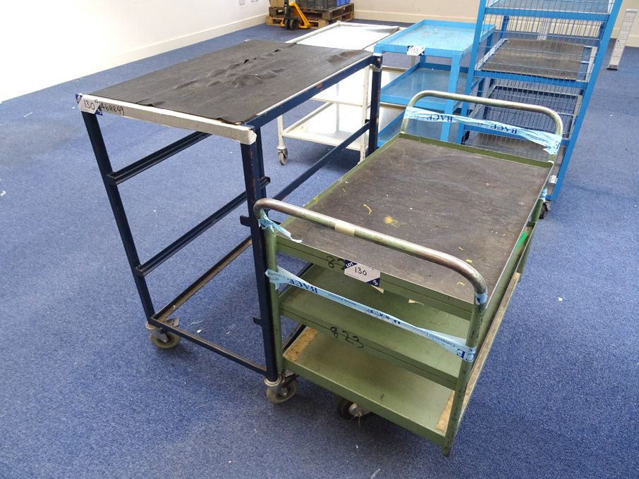 2x mobile storage trolleys, multishelf, 850x550mm...