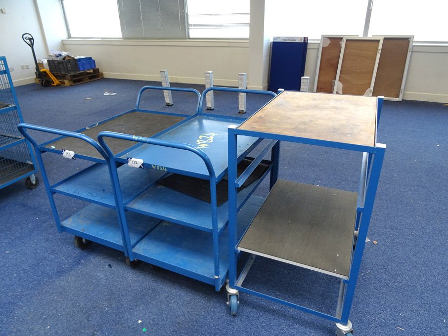 3x various multishelf storage trolleys