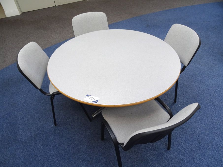 1200mm dia grey top chrome legs meeting table with...