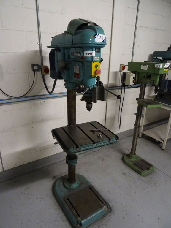 Fobco single spindle pillar drill, 18x15" RF table...