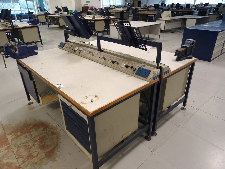 2x Nortek 2000x850mm workbenches with built in cup...