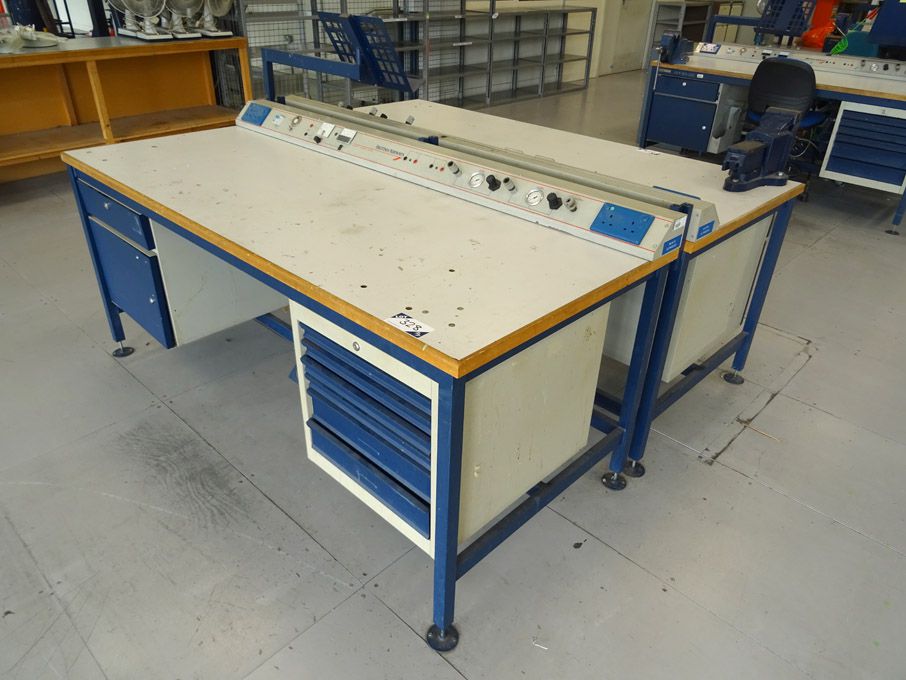 2x Nortek 2000x850mm workbenches with built in cup...
