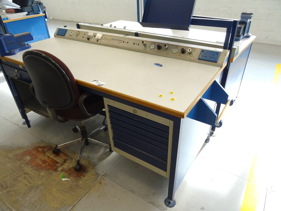 2x Nortek 2000x850mm workbenches with built in cup...