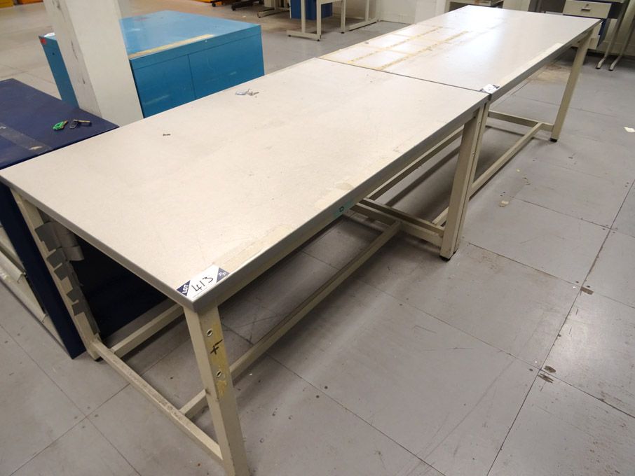 2x wooden topped workbenches, 1500x900mm, 1800x900...