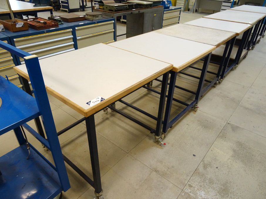 4x Welconstruct mobile tables / trolleys, 900x860m...