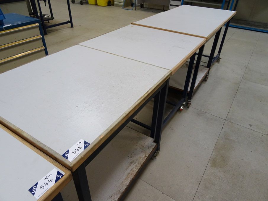 4x Welconstruct mobile tables / trolleys, 900x860m...