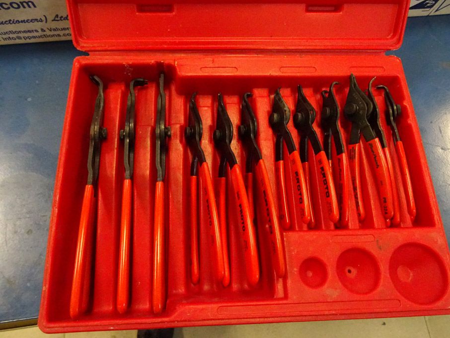 Proto retaining ring plier set in case