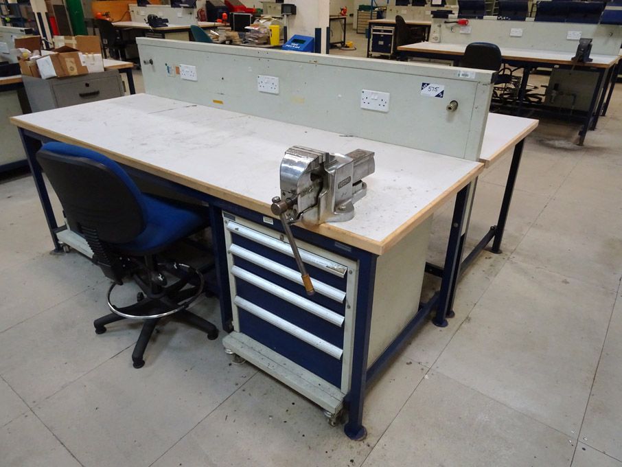 2x Welconstruct 2400x850mm workbenches with built...