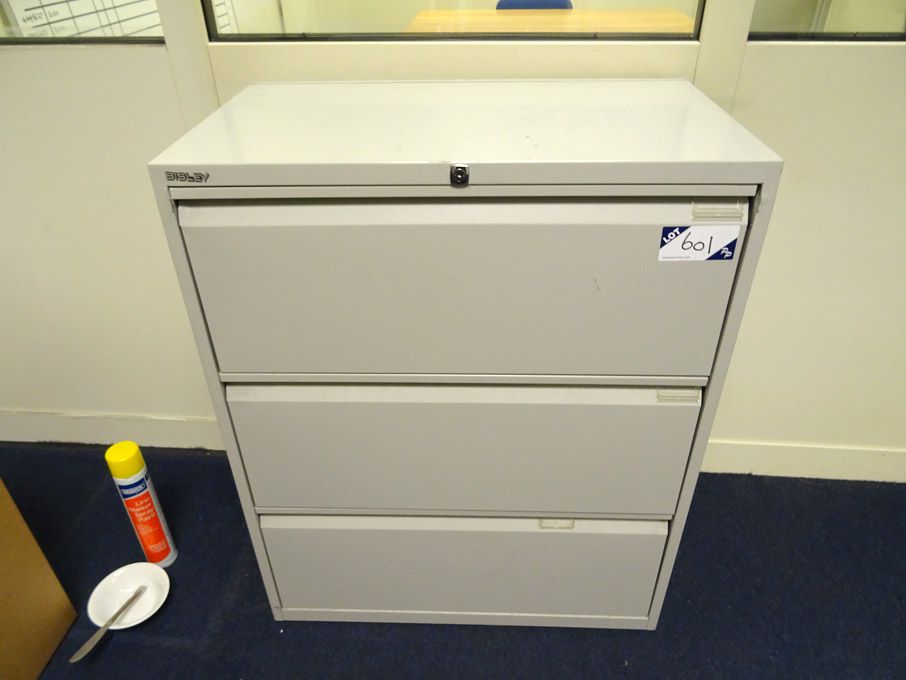 2x Bisley grey metal 3 drawer filing cabinets, 2x...