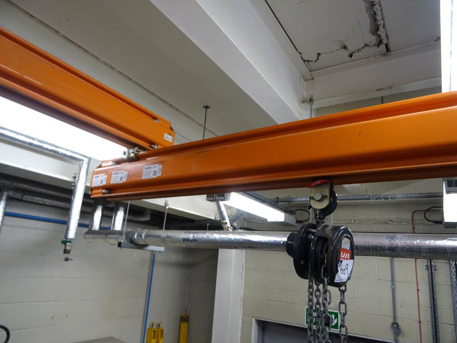 Demag 15x10ft overhead gantry with KKI manual chai...