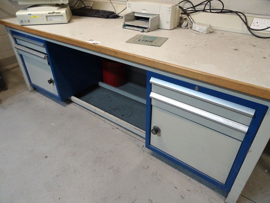 2400x900mm workbench with built in storage / socke...