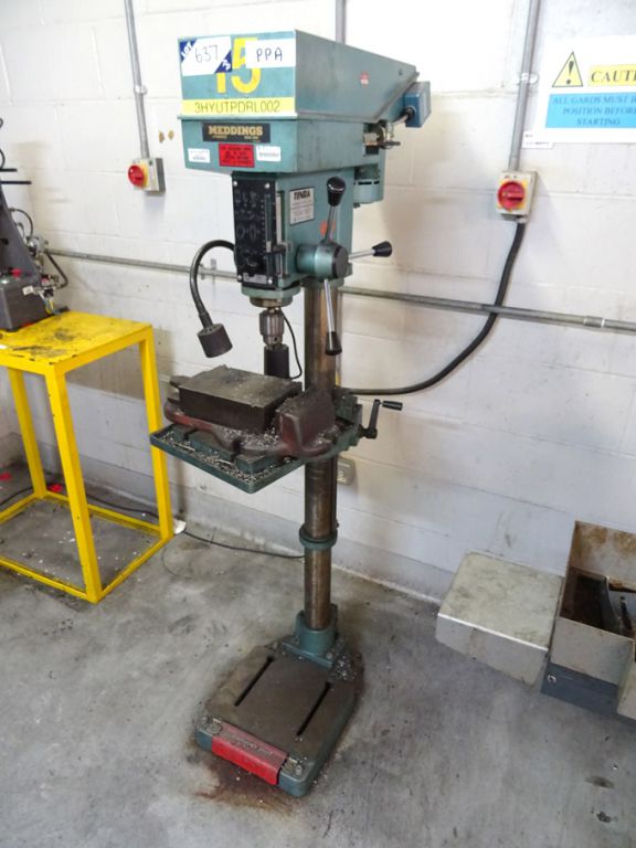 Meddings single spindle pillar drill, 11x10" RF ta...