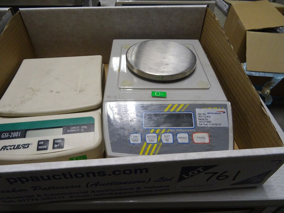 Acculab GSI-2001 digital scales & Kern 200g x 0.01...