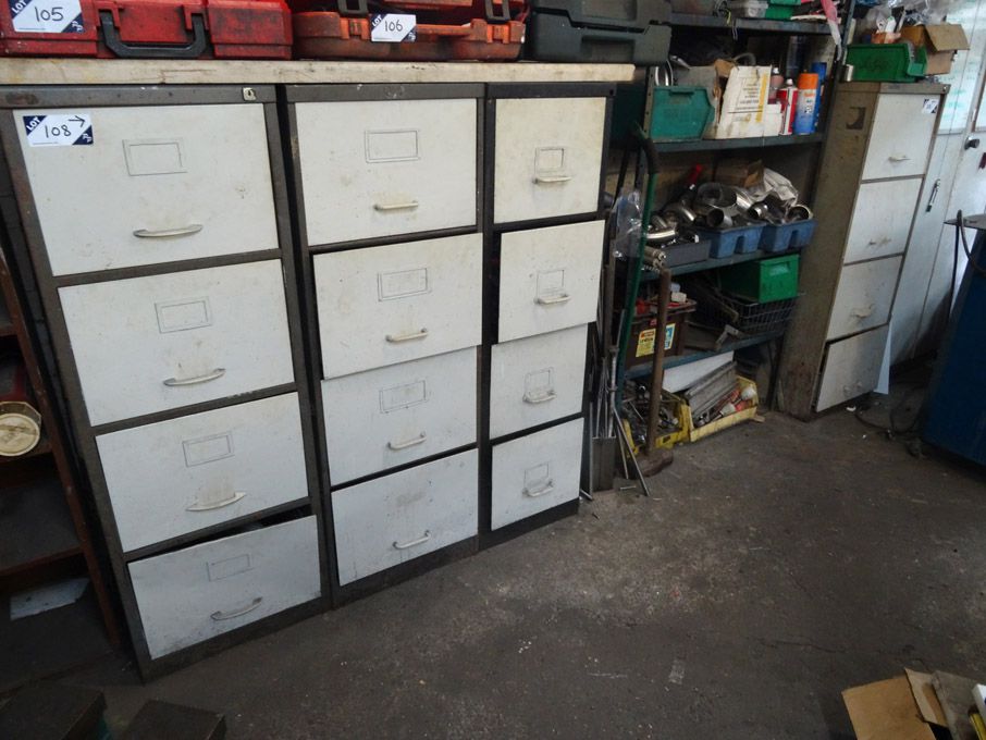 4x 4 drawer filing cabinets and contents inc: spar...