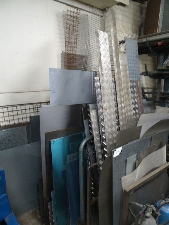 Qty various steel, stainless steel sheets, mesh up...