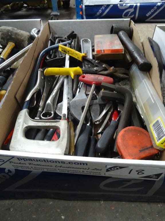 Qty various hand / engineers tools inc: spanners,...