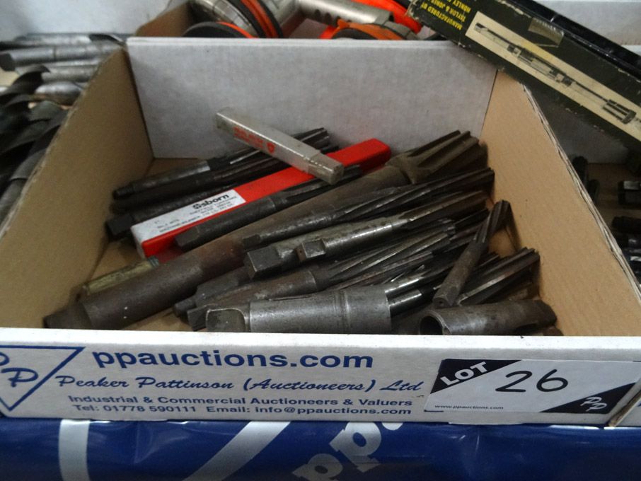 Qty various HSS taper shank reamers