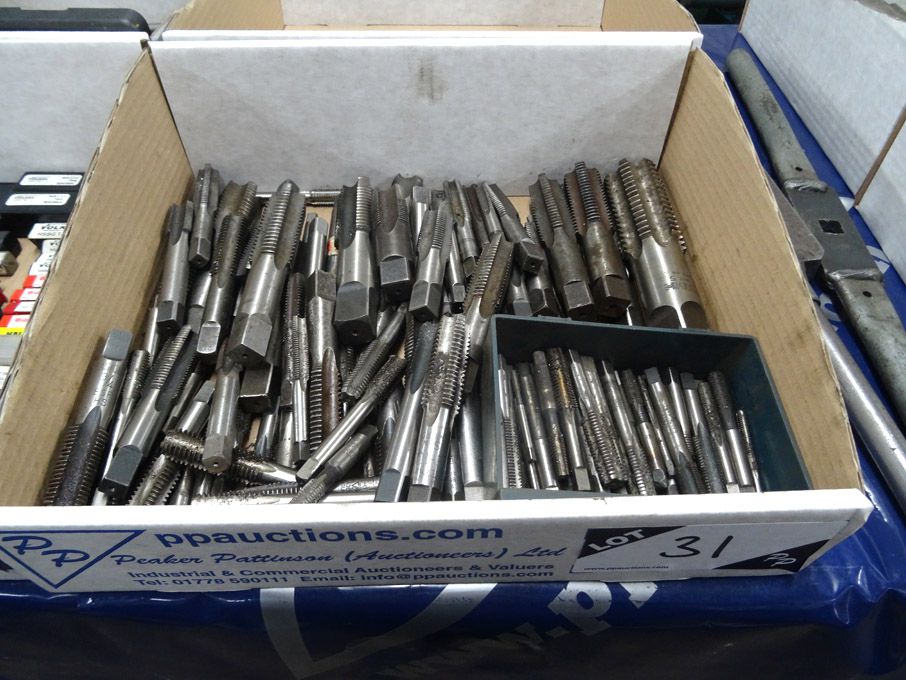 Qty various HSS taps to 1 5/8" approx