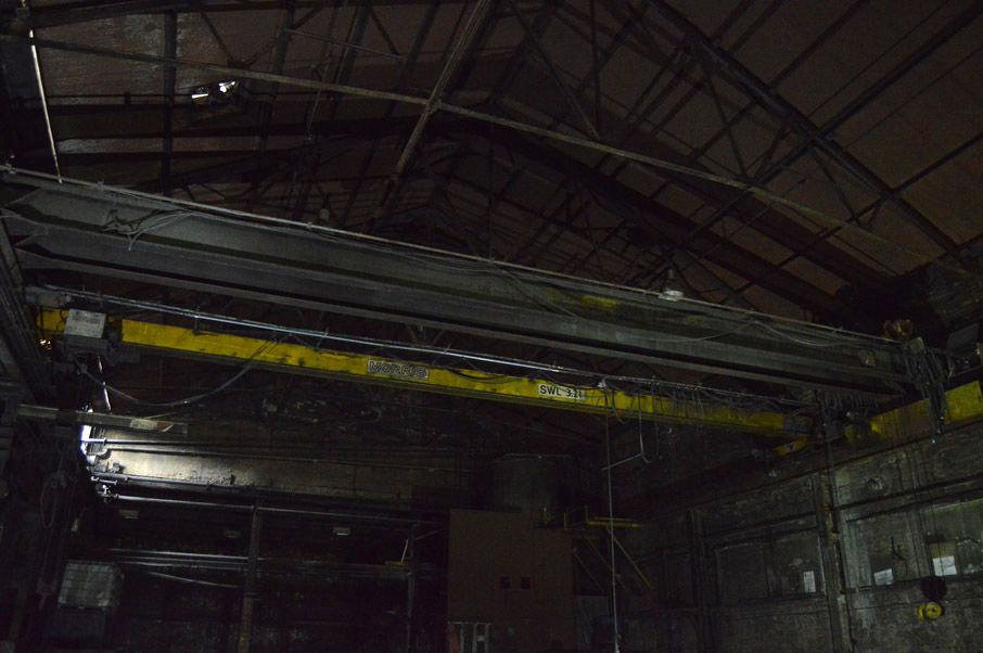Morris 5 ton SWL overhead crane, 15m span, pendant...