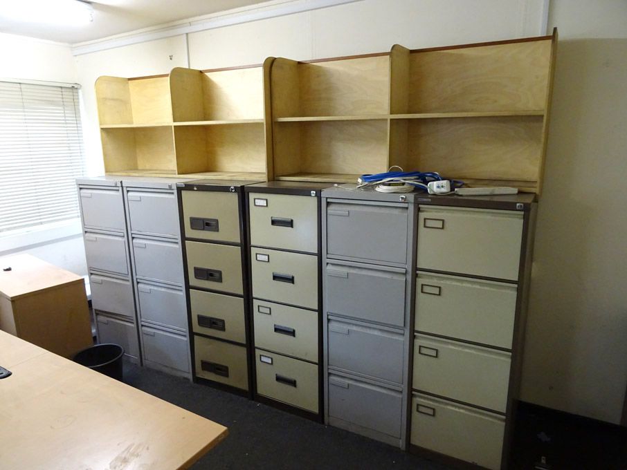Contents of office inc: beech office desks, 3 draw...