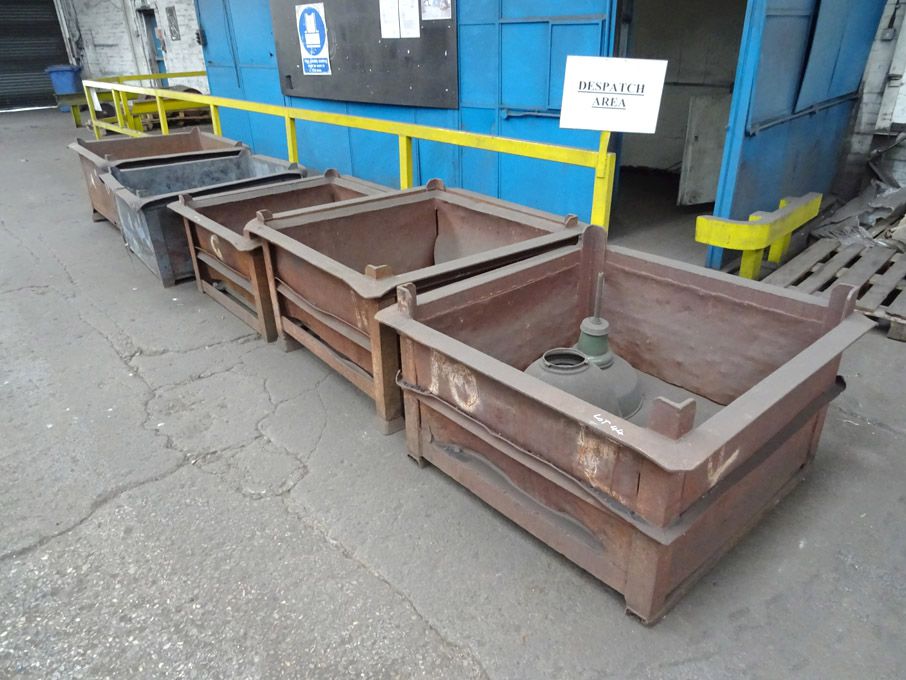 5x metal stackable forging bins, 1250x1250mm appro...
