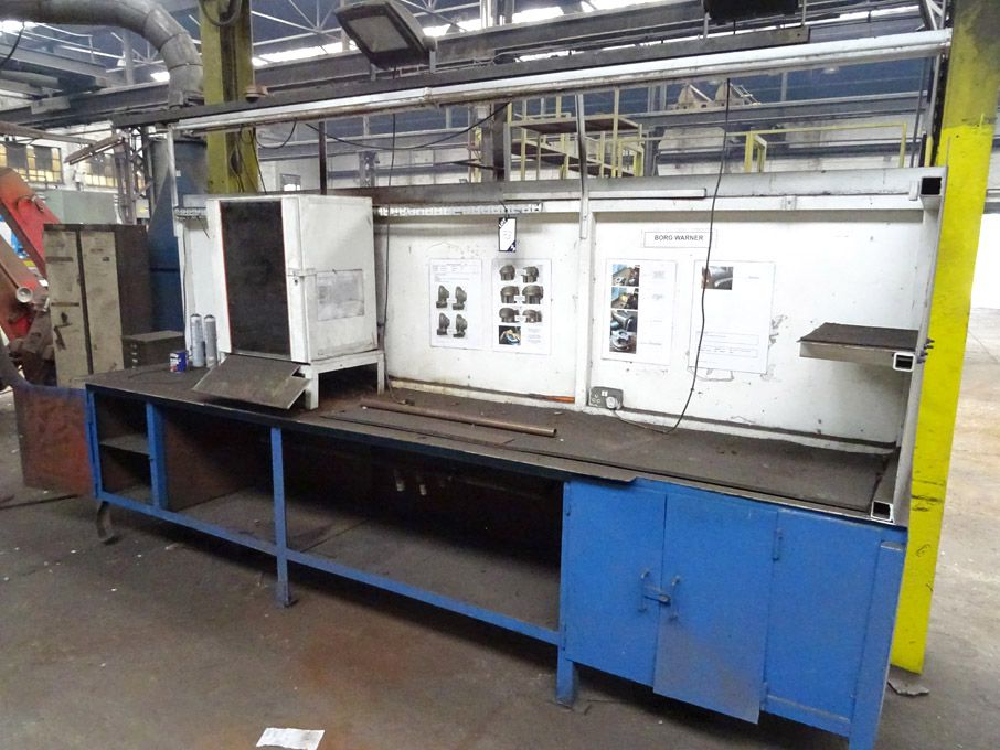 Heavy duty metal work bench, 3970x750x2320mm high...