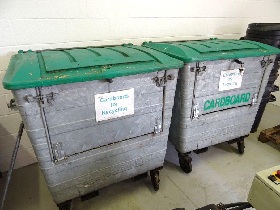 2x Continental recycling mobile dustbins & Qty bla...