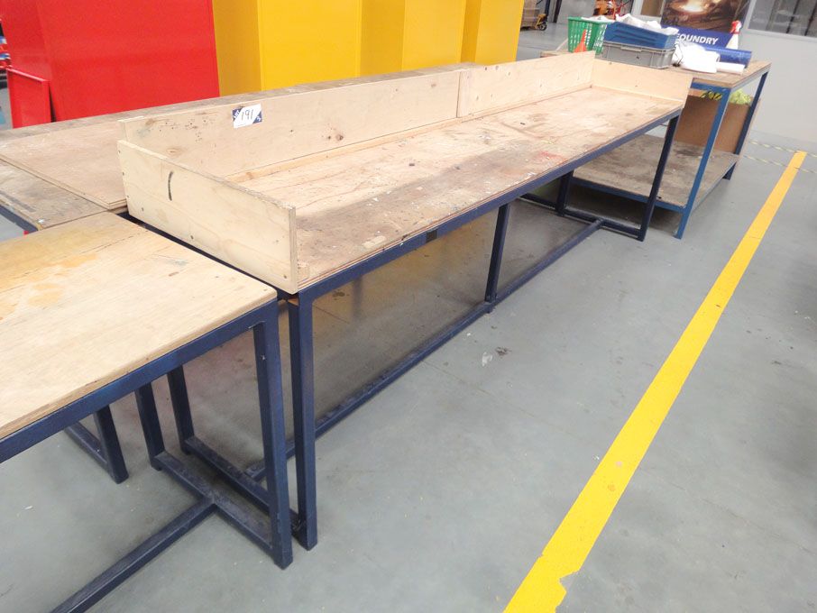 AMEND: 3000x600mm metal frame wooden top work tabl...