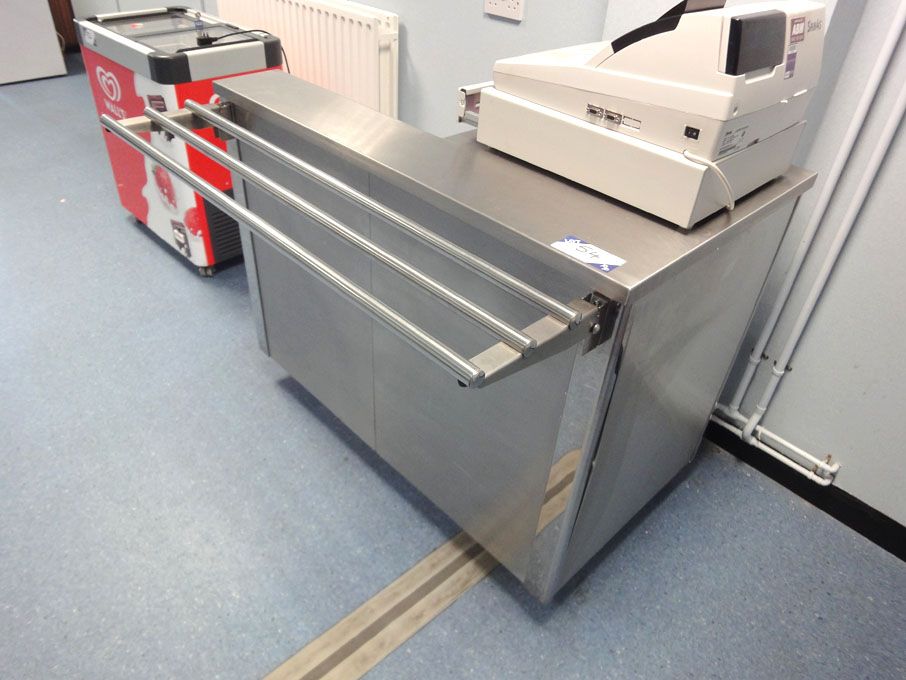 Stainless steel mobile cash register stand / servi...
