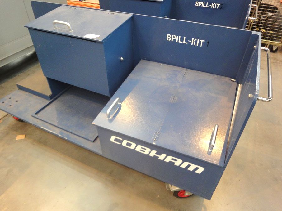 2x wooden mobile spill kit units
