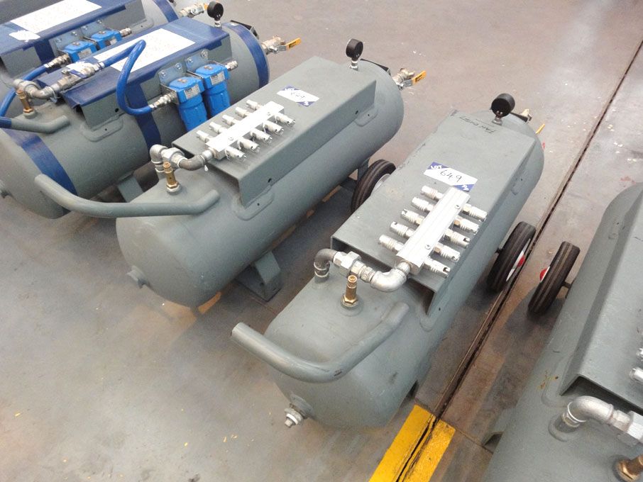 2x Rednall Pneumatics mobile air receivers, 50ltr...