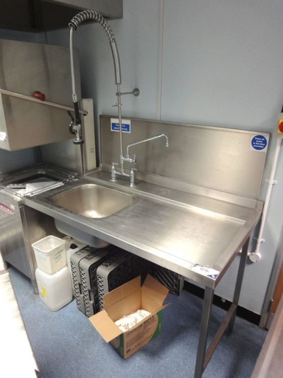 1350x700mm stainless steel single bowl sink with d...
