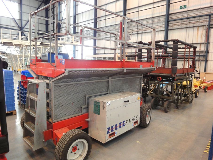 Zelic F1170E electric scissor lift, 500kg SWL, 3 p...