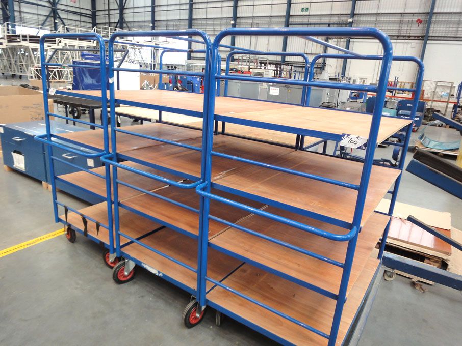3x mobile storage trolleys, multishelf, 1200x800mm...