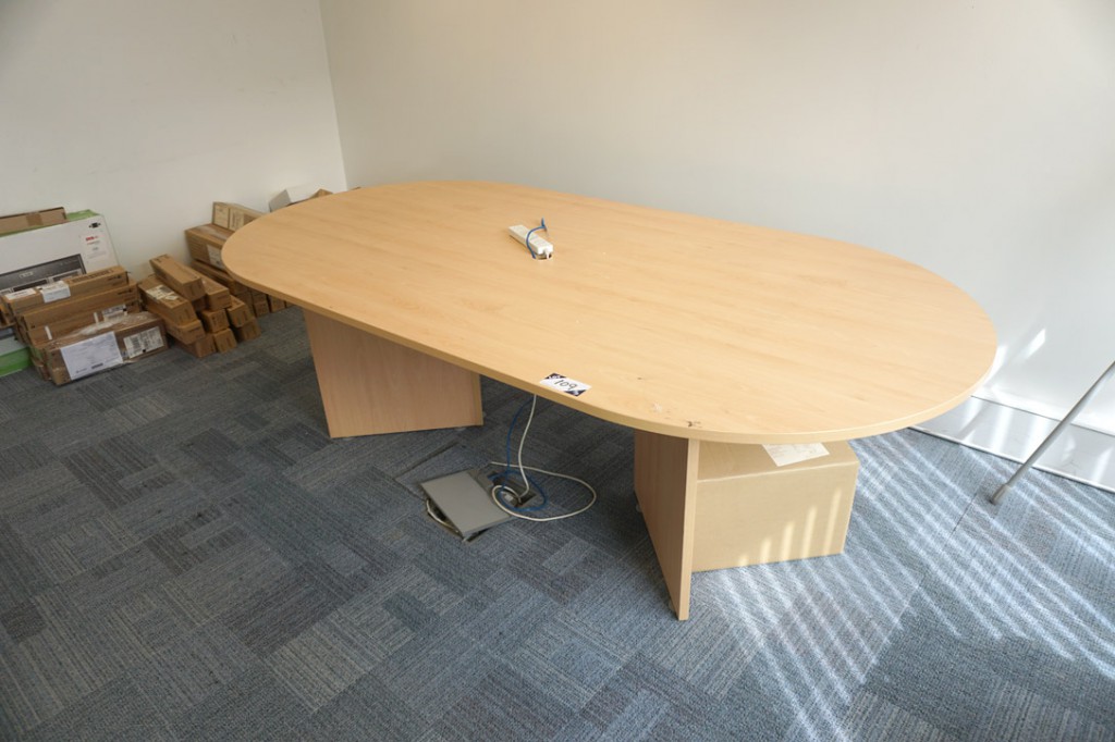 Beech 2400x1200mm curved meeting table