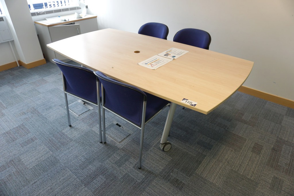 Contents of office inc: maple 2200x1200mm curved m...
