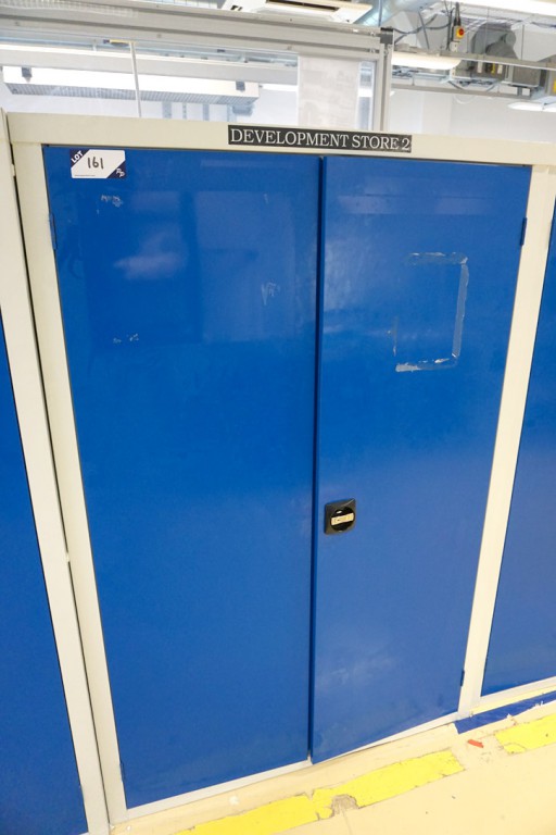 QMP blue / grey metal 2 door storage cupboard, 120...