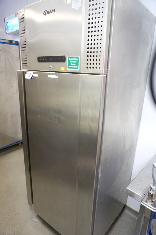 Gram stainless steel mobile upright fridge