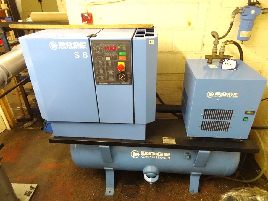 Boge SD 8/270 compressor on air receiver with air...