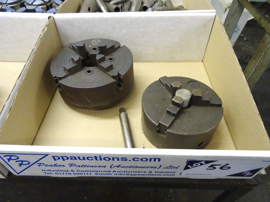 Burnerd 150mm 4 jaw chuck & similar 120mm 3 jaw ch...