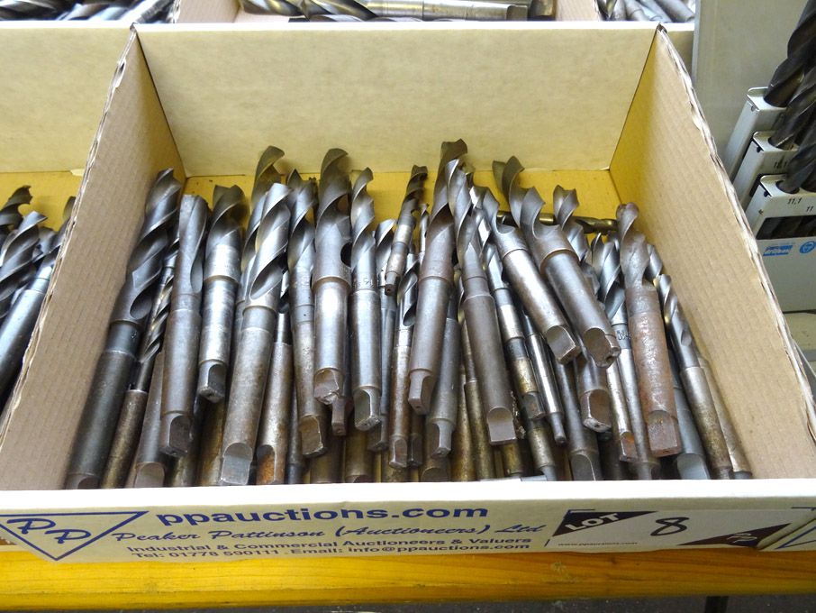 Qty various HSS taper shank twist drills to 22mm a...