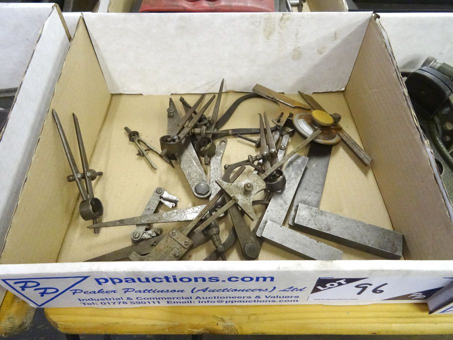 Qty various engineering set squares, protractors e...