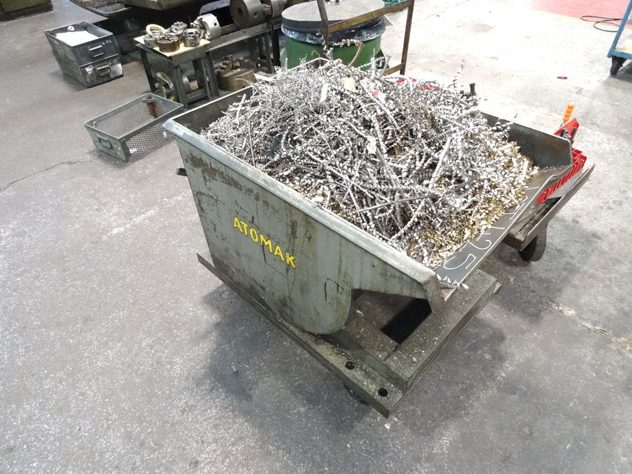 Atomak mobile forkable tipping skip, 900x600x400mm