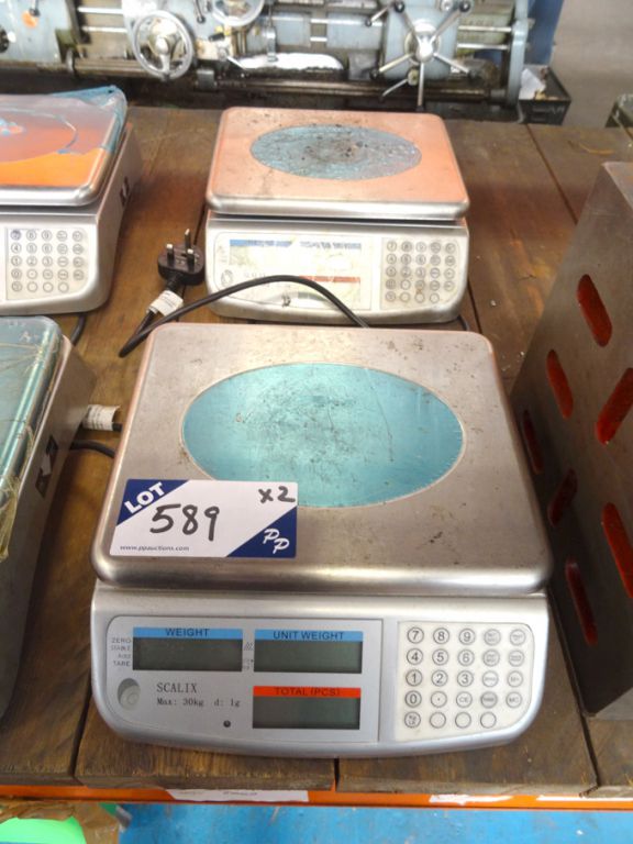 2x Scalix digital scales, 30kg x 1g capacity
