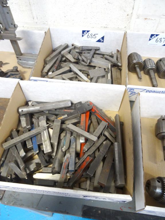 Qty various HSS turning tools in 2 boxes