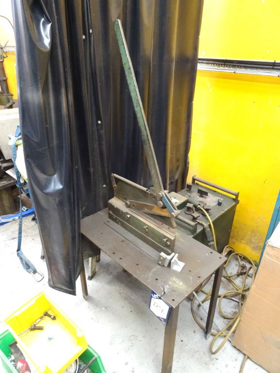 10" manual hand shear on table
